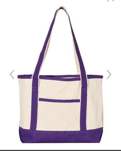 Custom initial canvas tote
