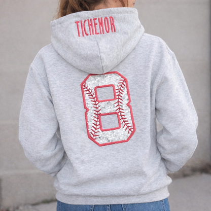Sequin number hoodie customs