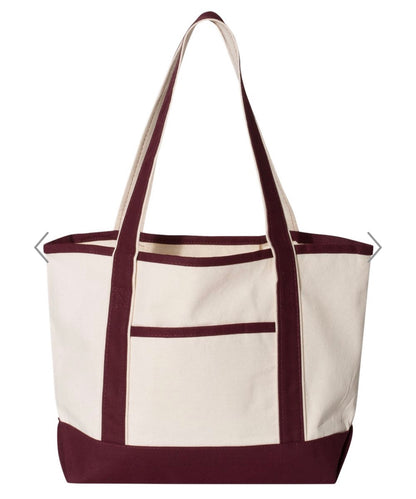 Custom initial canvas tote