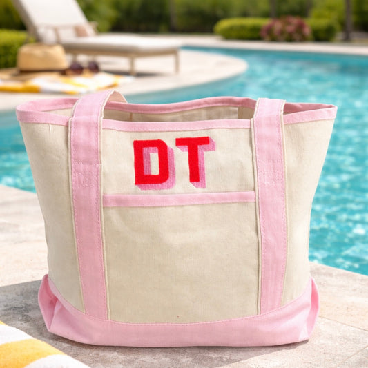 Custom initial canvas tote